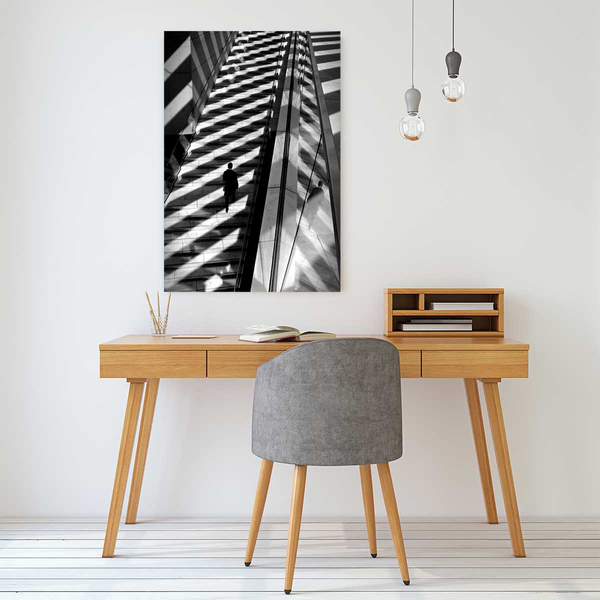 Tableau noir et blanc Jeu d'ombre tableau alu dibond, HEXOA