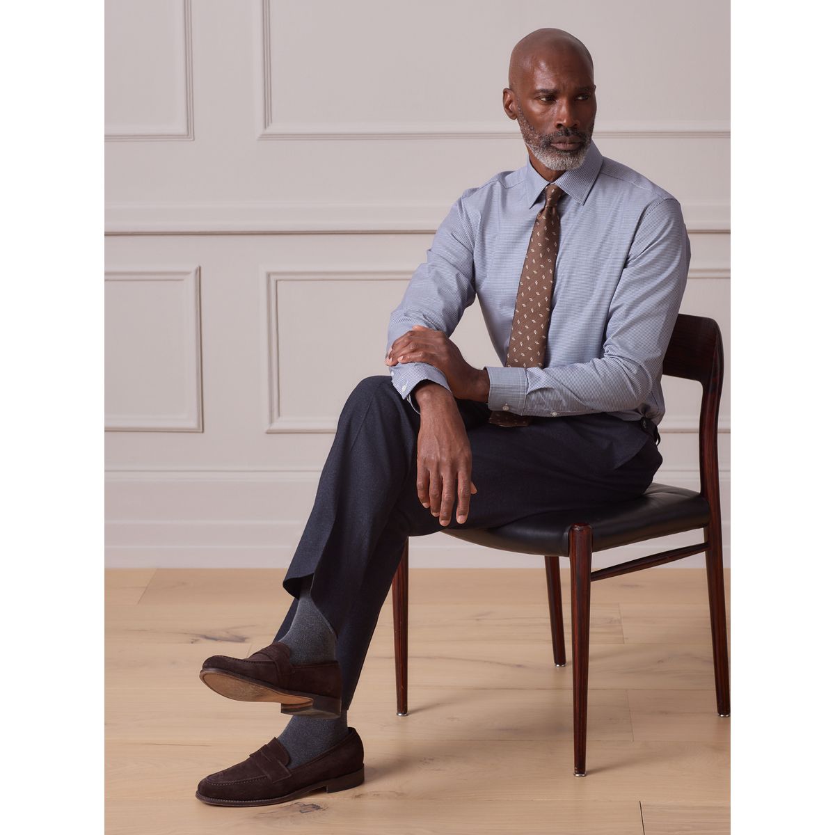 Chemise emblématique de la marque Signature bleu texturé, NEXT