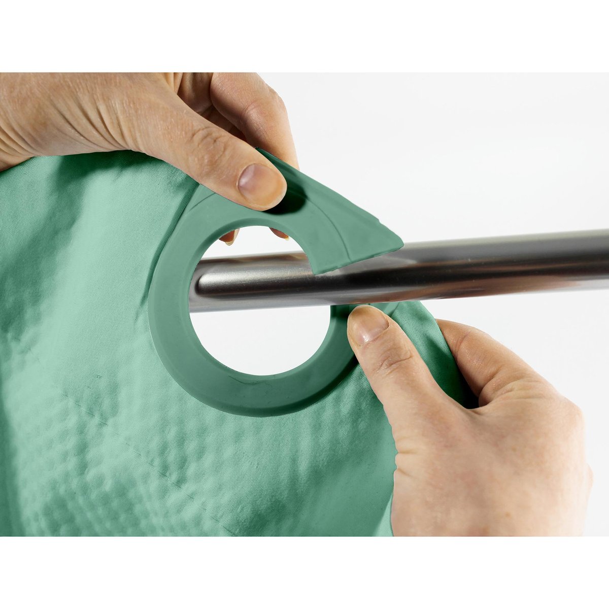 La Redoute Rideau de douche clipsable a motif vert, EDEN