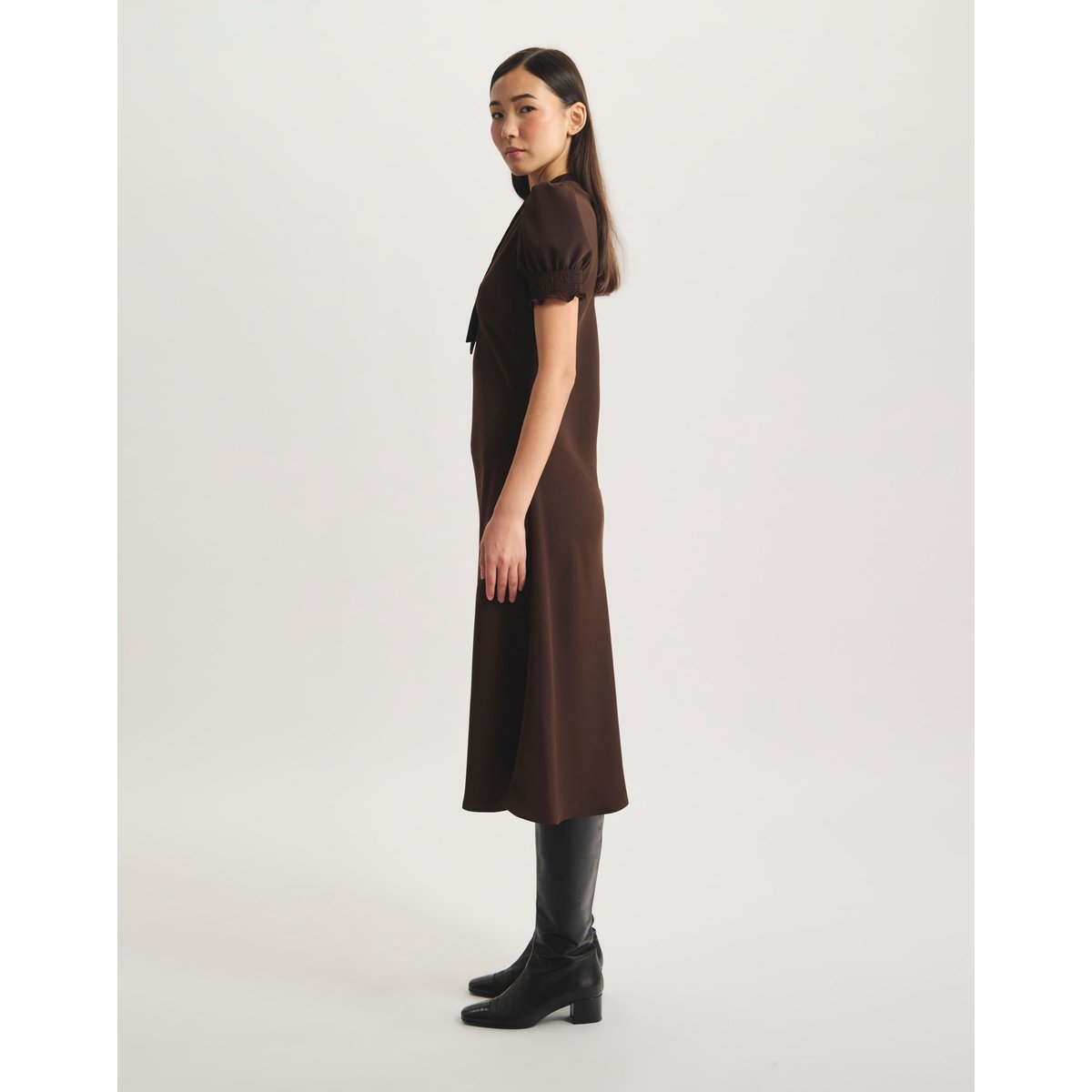 Robe Cerise fluide marron, INES DE LA FRESSANGE PARIS