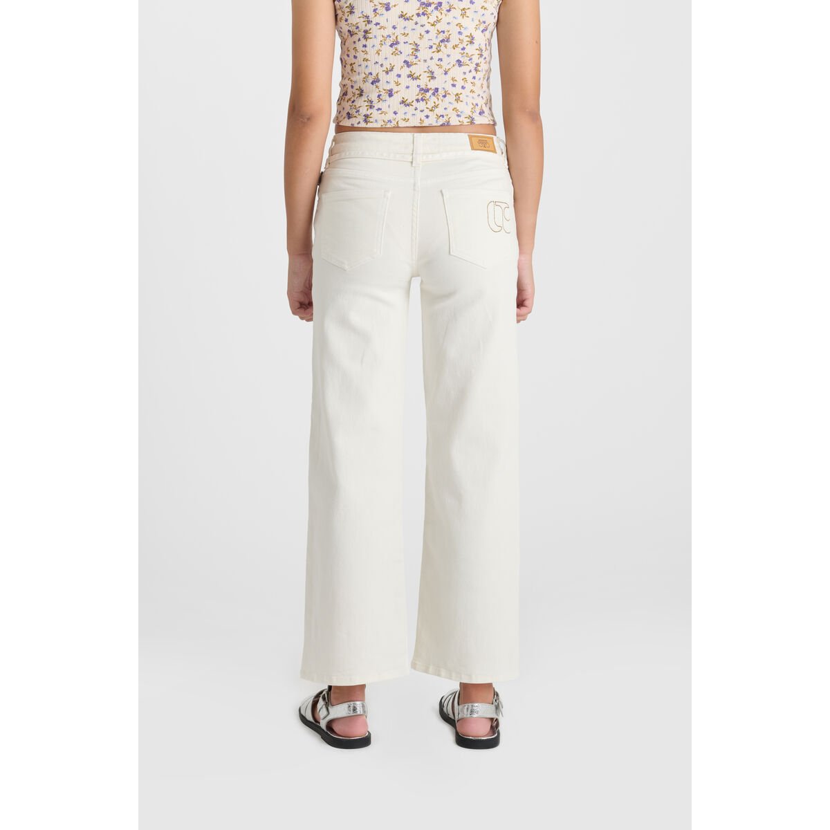 Pantalon flare en jeans ALEXGI white, LE TEMPS DES CERISES