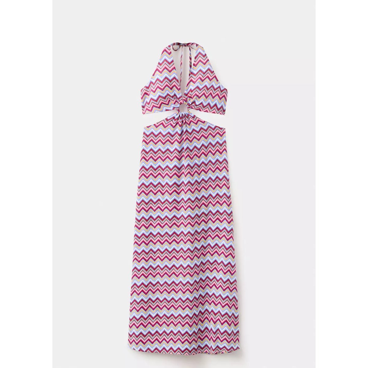Robe imprimée cut-out bleu ciel, MANGO TEEN