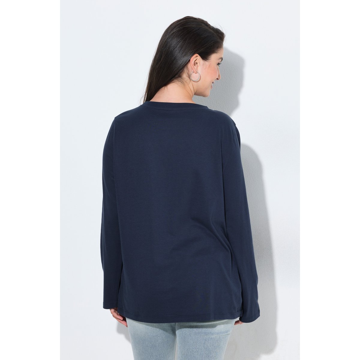 T-shirt classique à col rond et marine, ULLA POPKEN