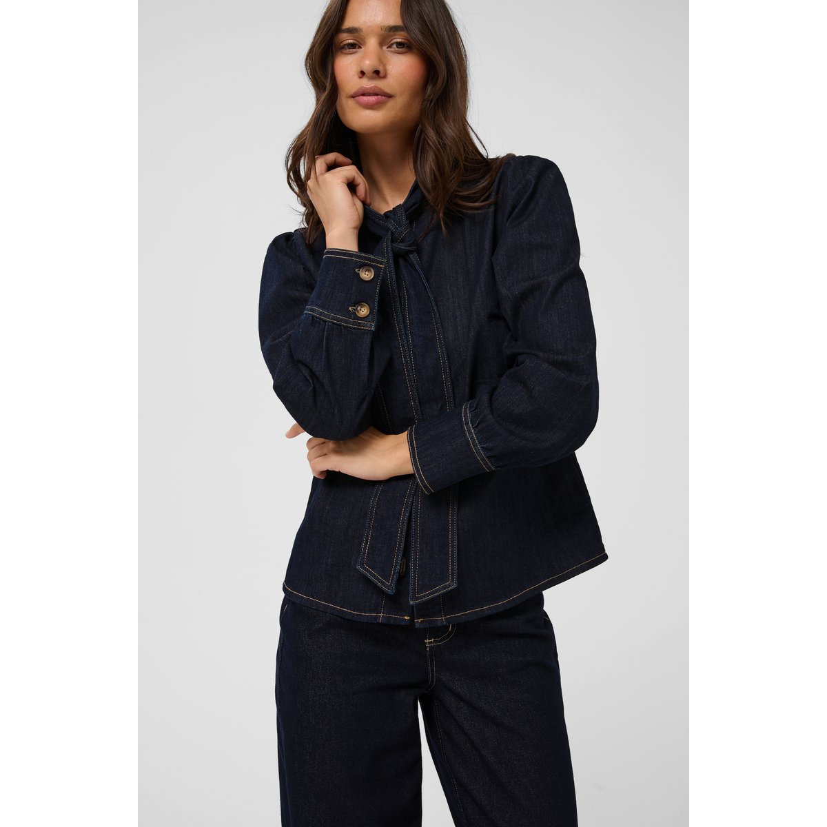 Chemise en jean bleu raw blue denim, KAFFE