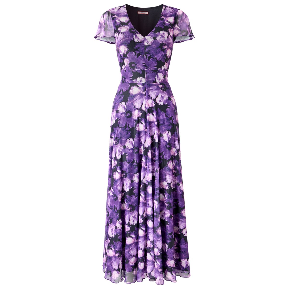 Fabuleuse Robe Longue en Mesh Fleurie violet, JOE BROWNS
