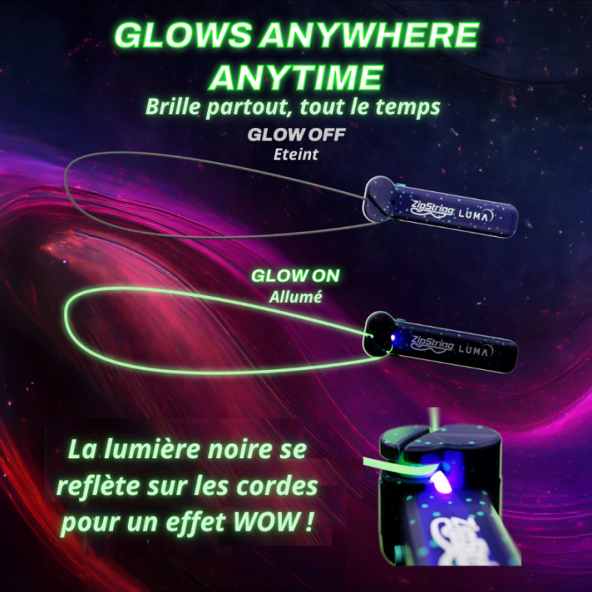 ZipString Luma - Pack complet 5 cordes couleur unique, PIOUPIOU ET MERVEILLES