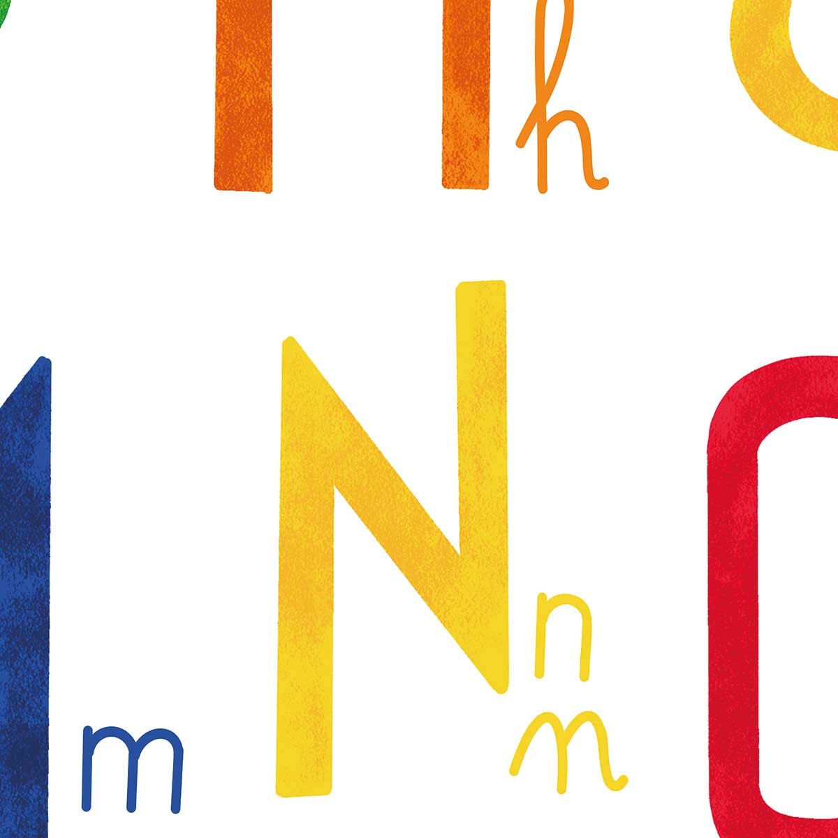 Papier peint alphabet sous toutes ses formes intissé, HEXOA