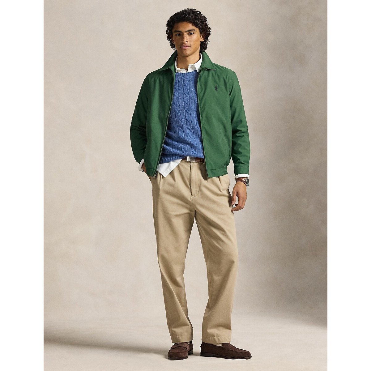 Veste bi-swing en sergé vert, POLO RALPH LAUREN