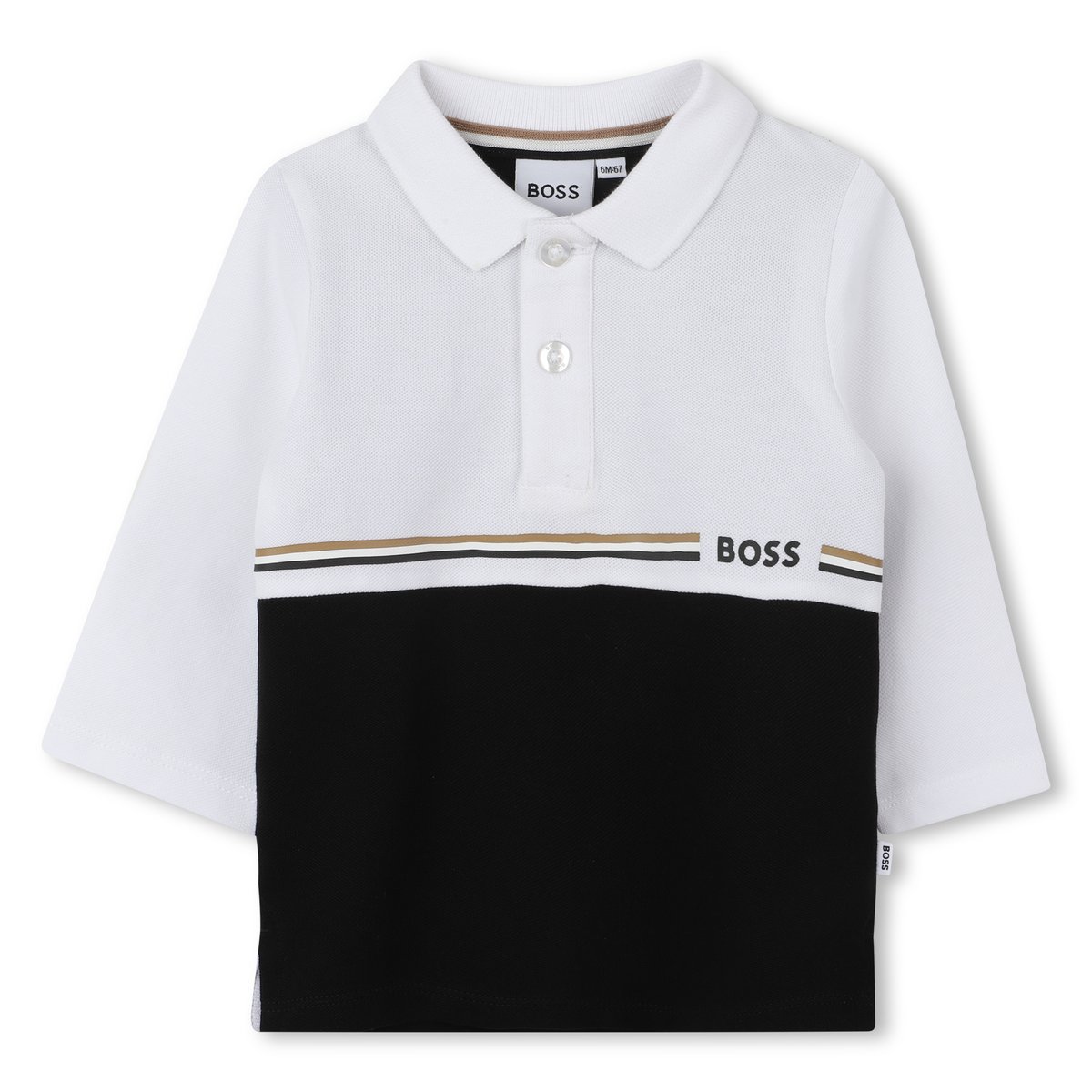 Polo à manches longues black, BOSS KIDSWEAR