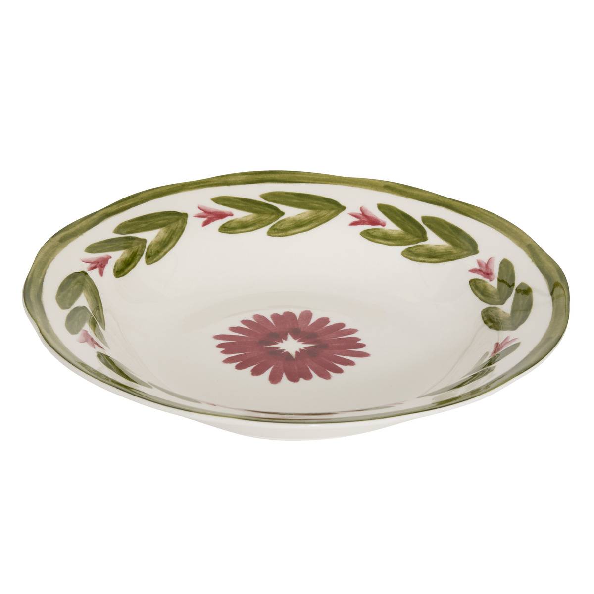 Lot de 6 assiettes creuses rondes en porcelaine MONA vert, ATMOSPHERA