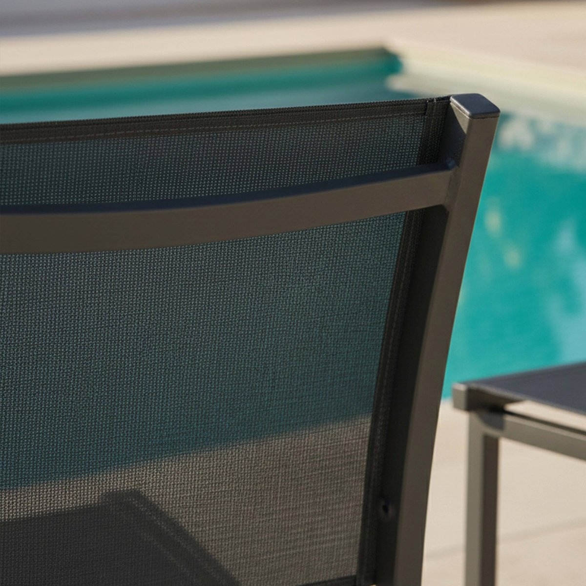 Chaise de jardin en aluminium et textilène, NICE gris, OVIALA