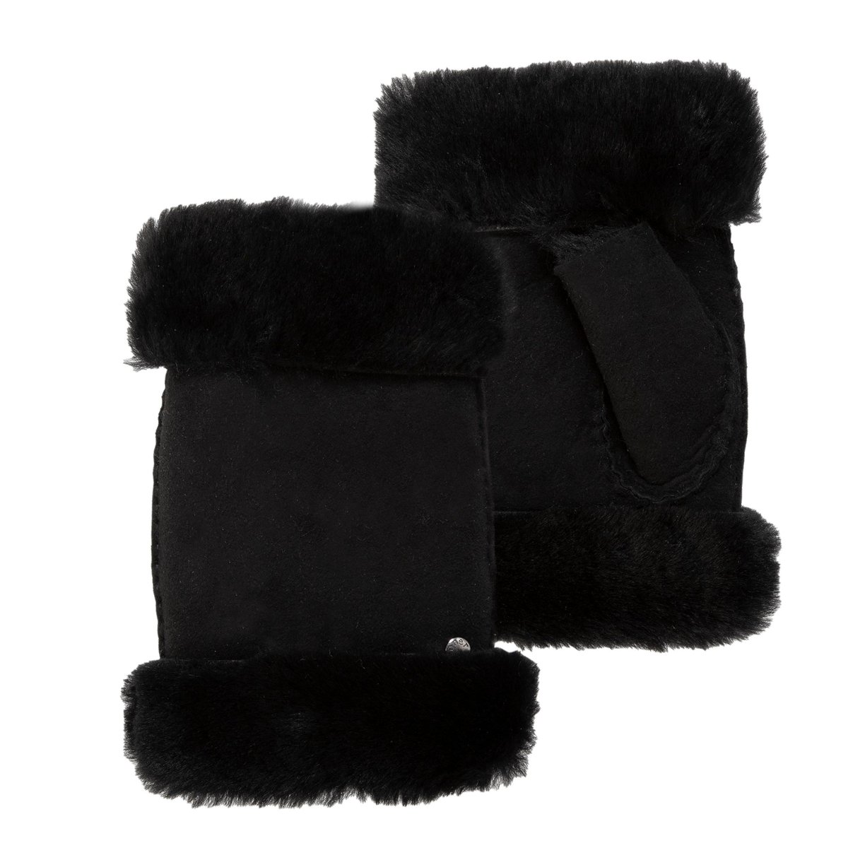 Mitaines chauds et doux, en cuir de mouton retourné, et intérieur imitation fourrure noir, ISOTONER