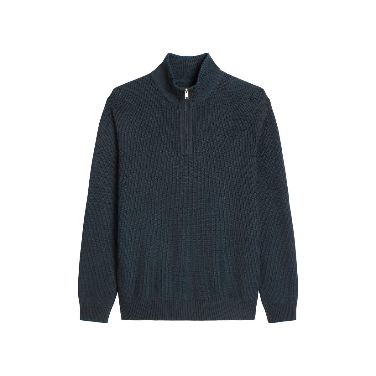 Troyer régulier en doux mélange de coton et de laine vierge bleu foncé, MARC O'POLO