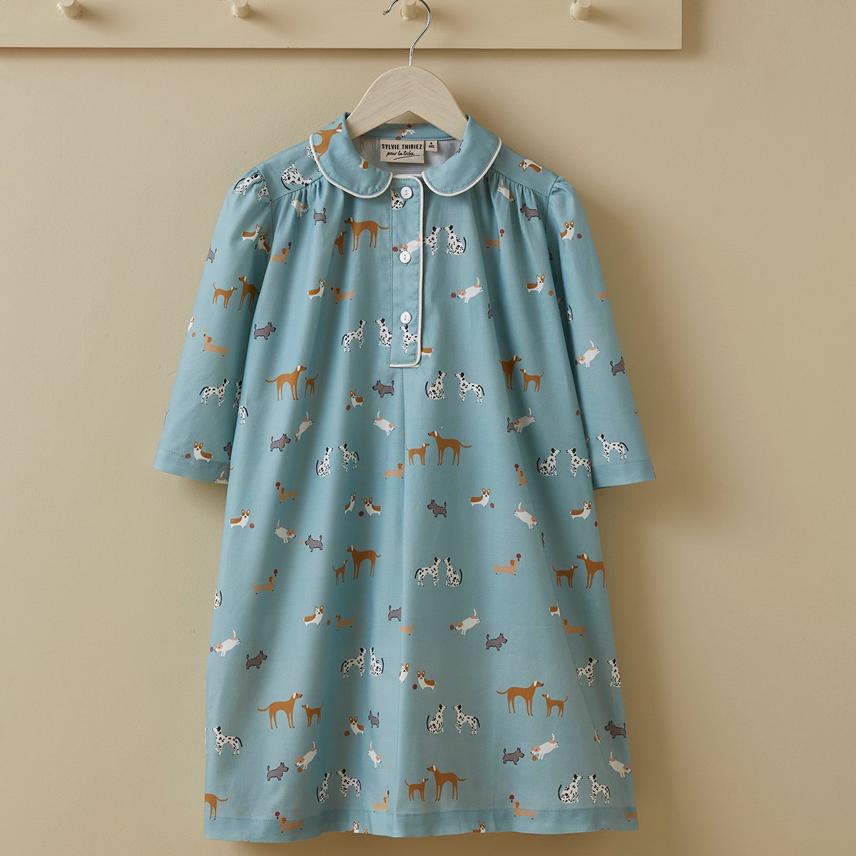 Chemise de nuit enfant TOUTOUS BLEU bleu, SYLVIE THIRIEZ