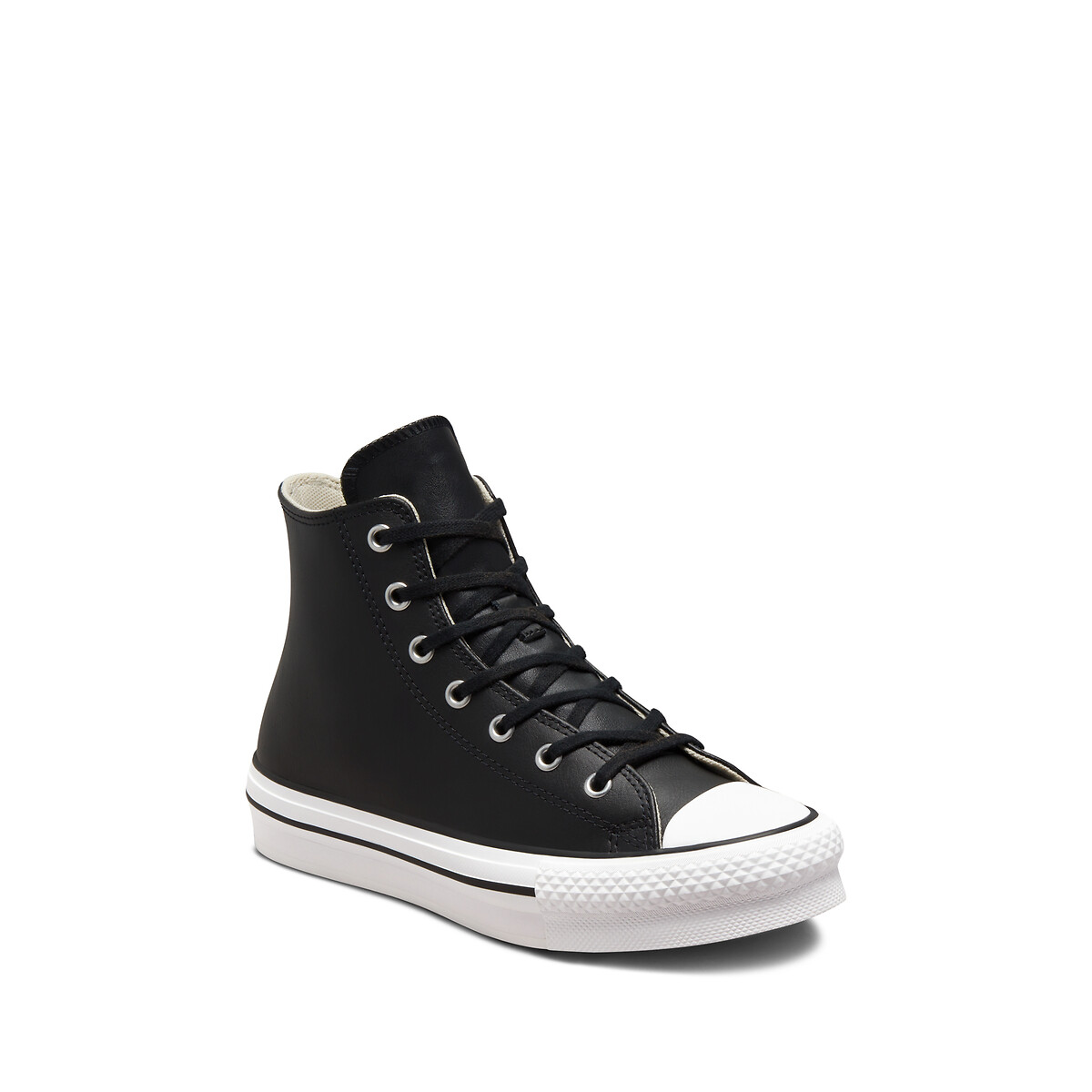 Baskets cuir All Star Eva Lift Foundation Leather noir, CONVERSE