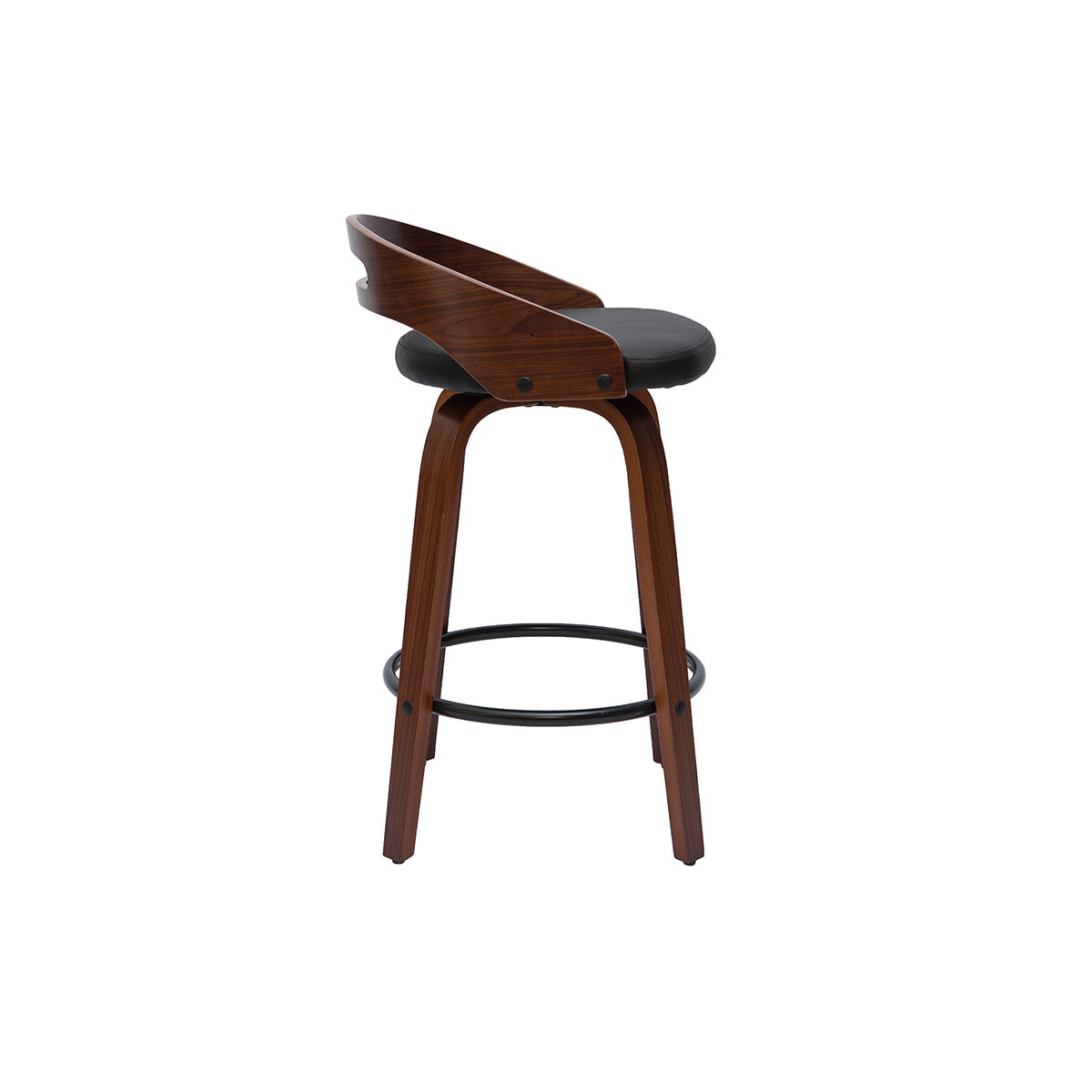 Tabourets de bar design 65cm (lot de 2) MANO noir, MILIBOO