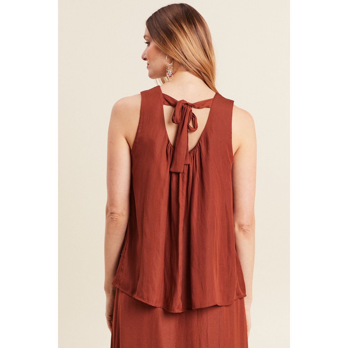 Blouse sans manches marron foncé, BREAL
