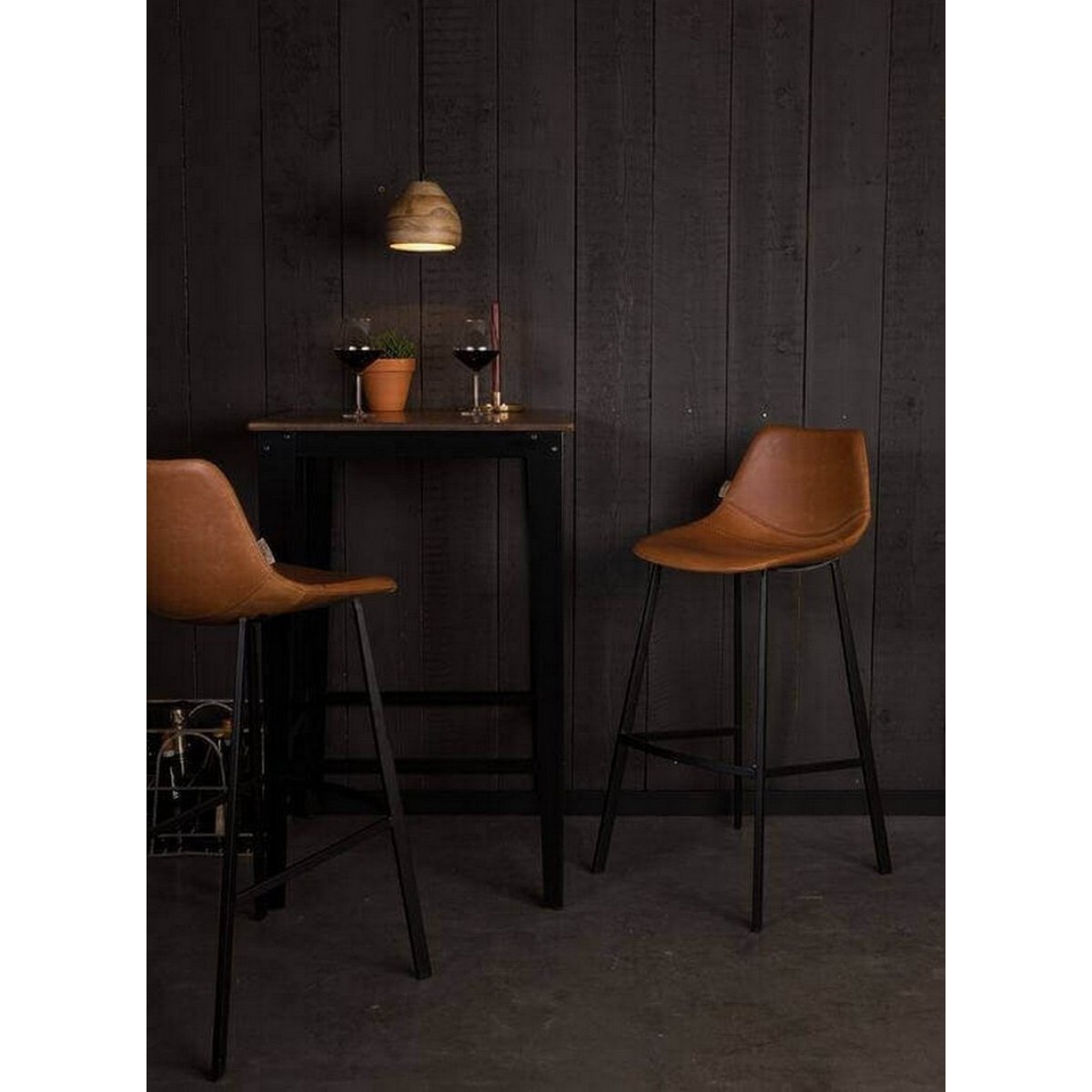 Tabouret design en polyuréthane, FRANKY H65 marron, DUTCHBONE