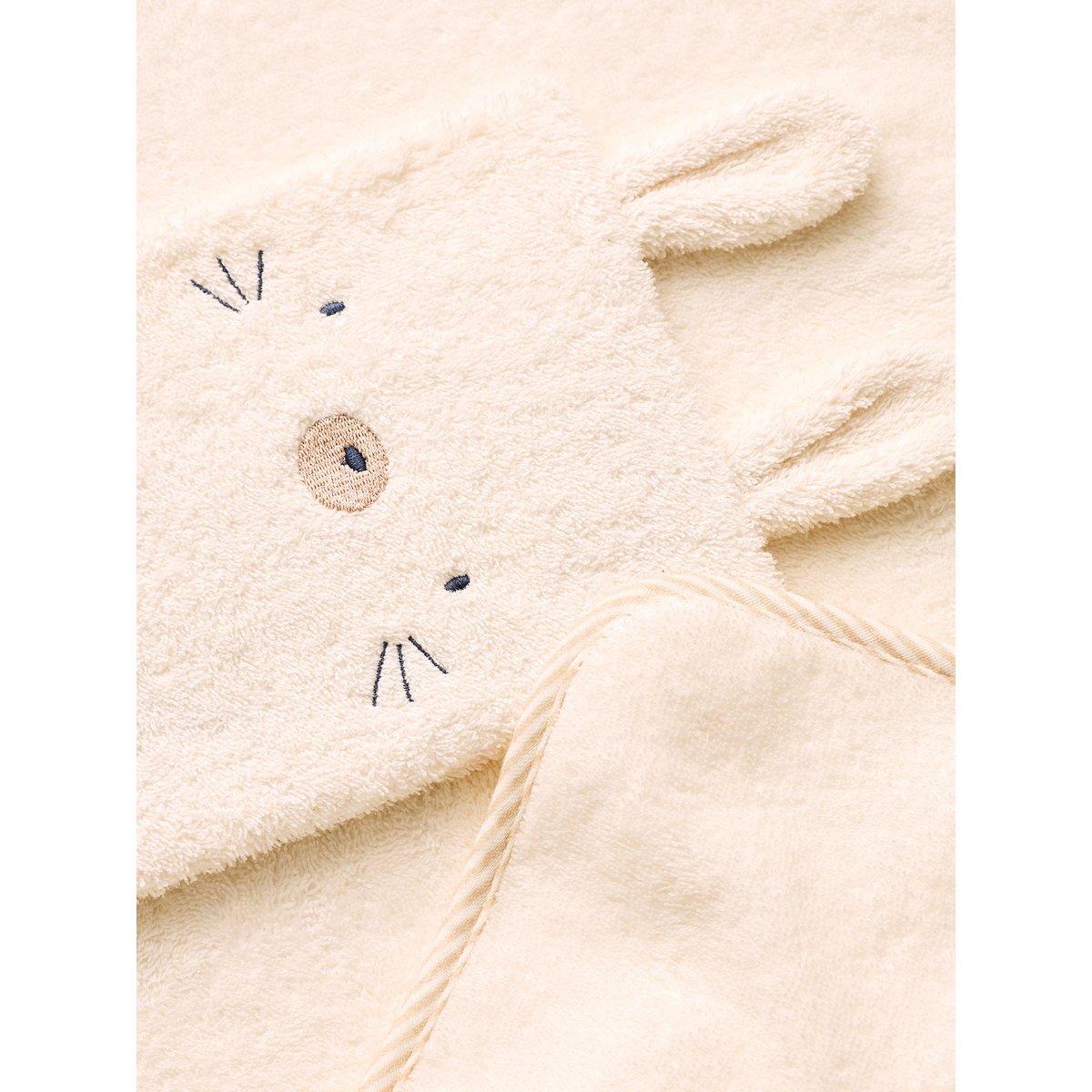 Cape de bain et gant en coton noisette, VERTBAUDET