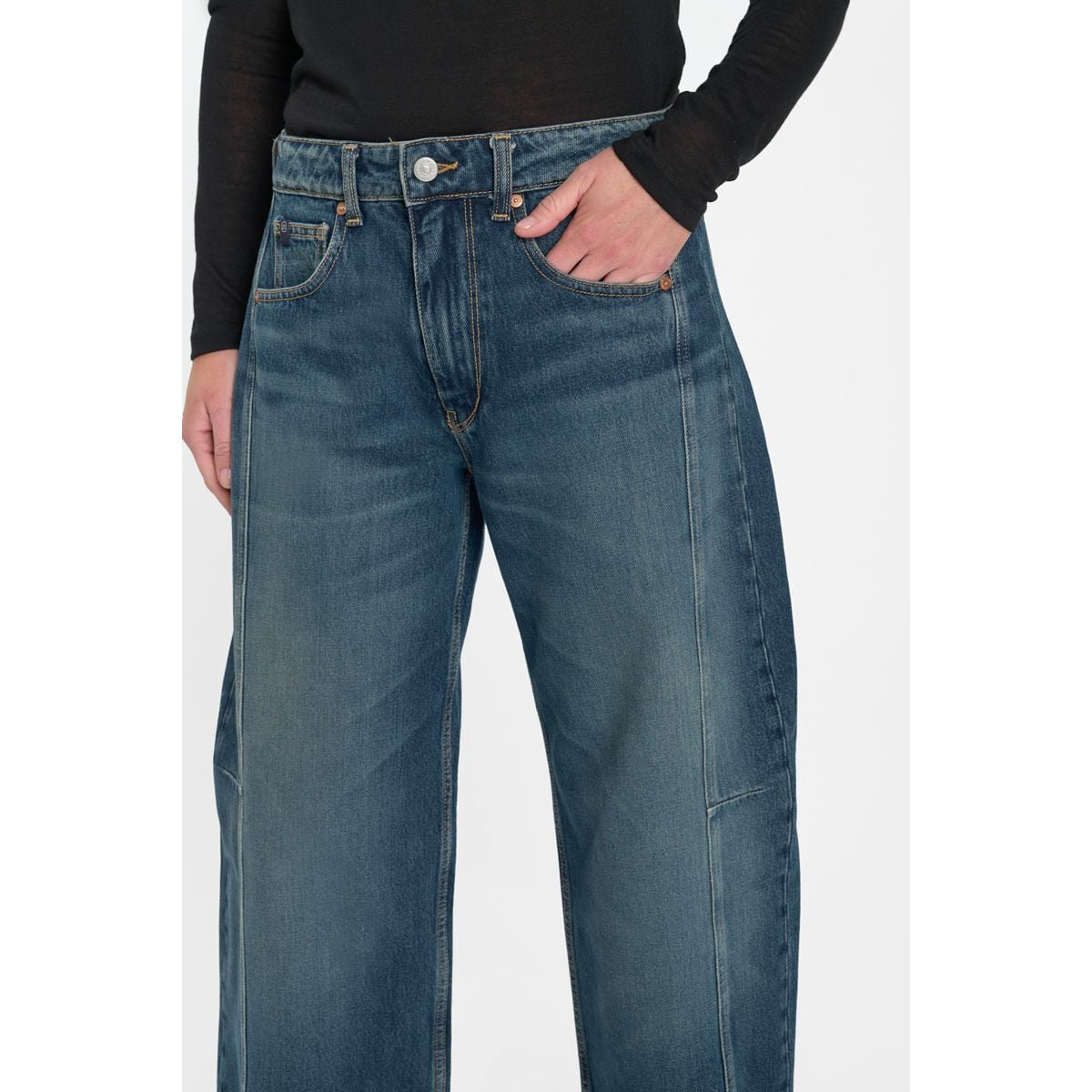 Jeans loose, large LEAL, longueur 34 blue, LE TEMPS DES CERISES