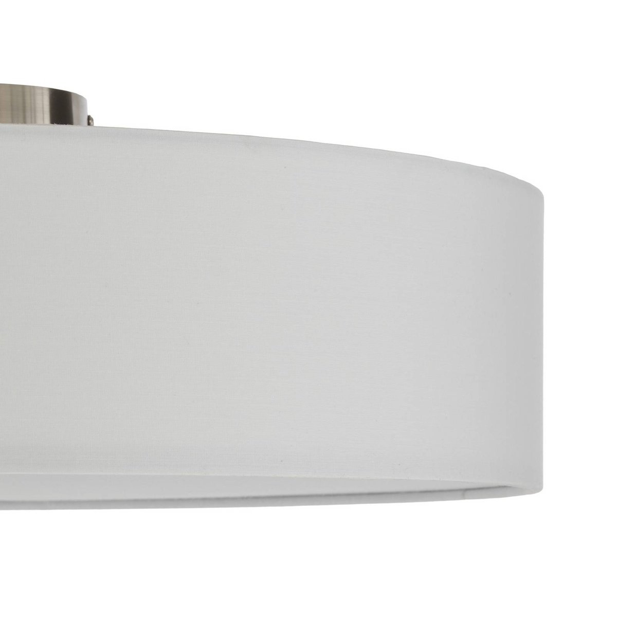 Plafonnier en textile moderne, Sebatin blanc crème, nickel mat, LINDBY