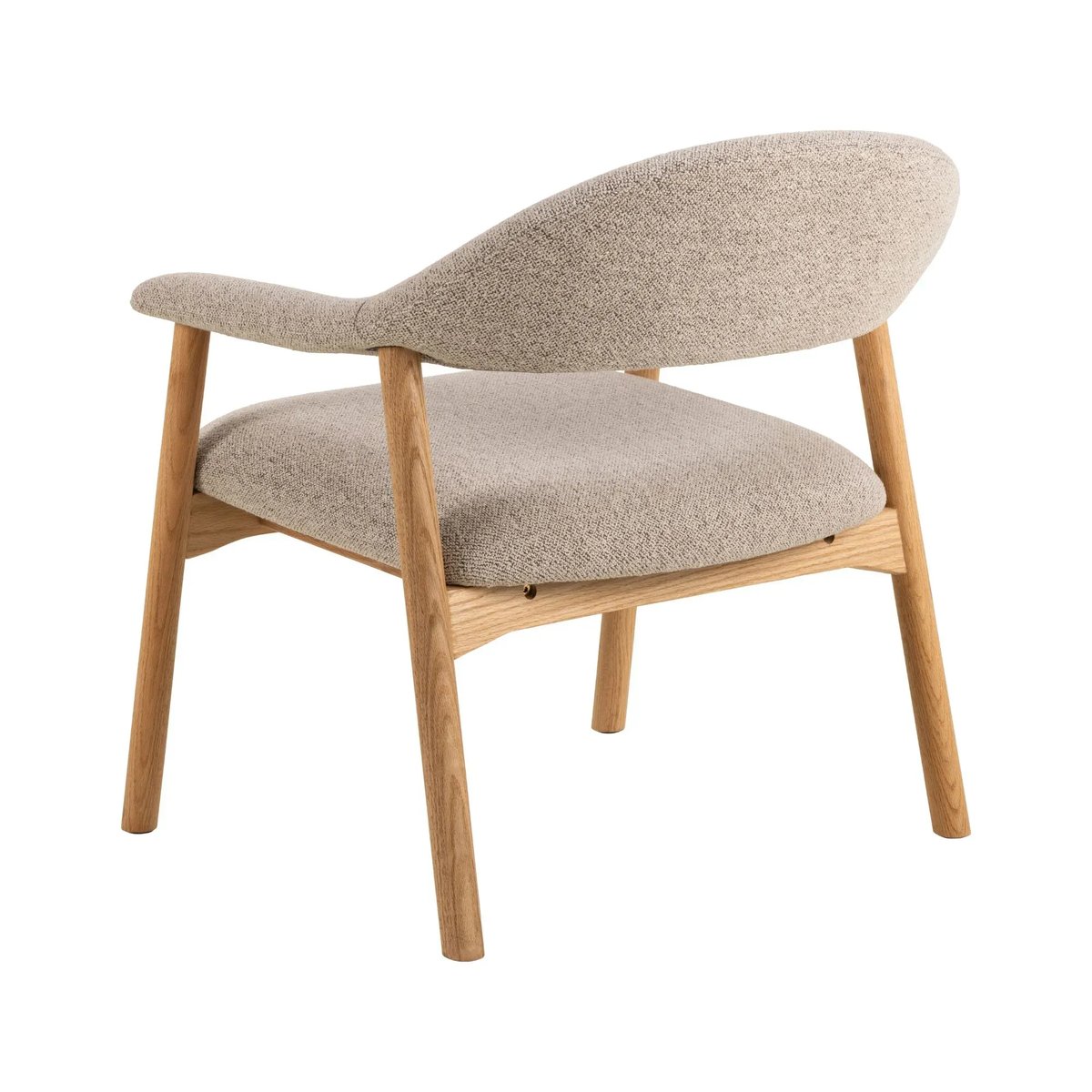 Fauteuil avec accoudoirs en chêne et tissu bouclette beige - ELYA beige, HELLIN, DEPUIS 1862