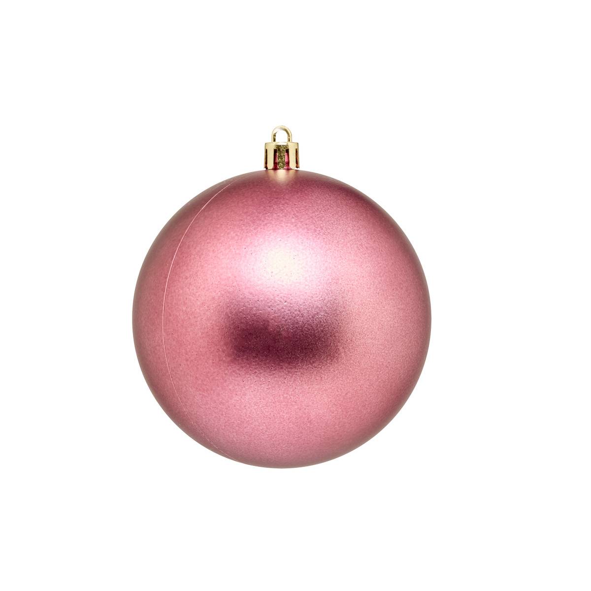 Lot de 4 boules de Noël Svea en plastique écru D. 100 mm rose, FEERIC LIGHTS & CHRISTMAS