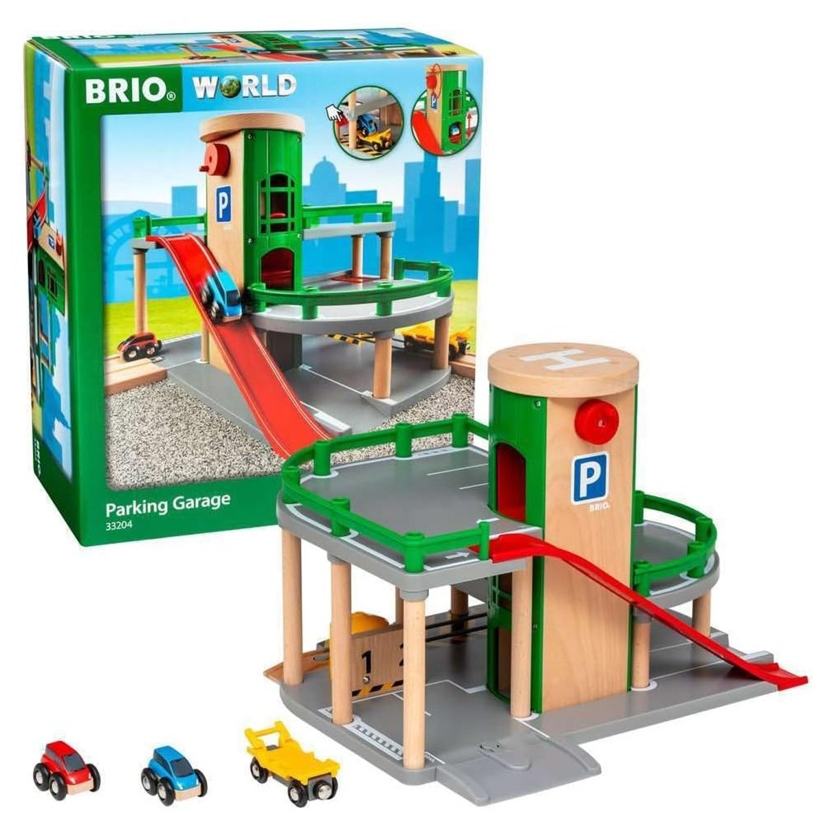 Garage rail et route vert, BRIO