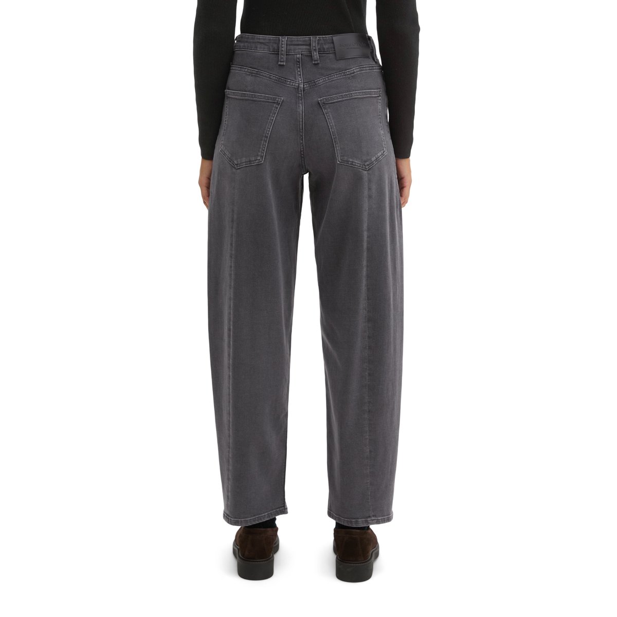 Jeans modèle Lara Barrel en mélange de coton biologique gris, MARC O'POLO