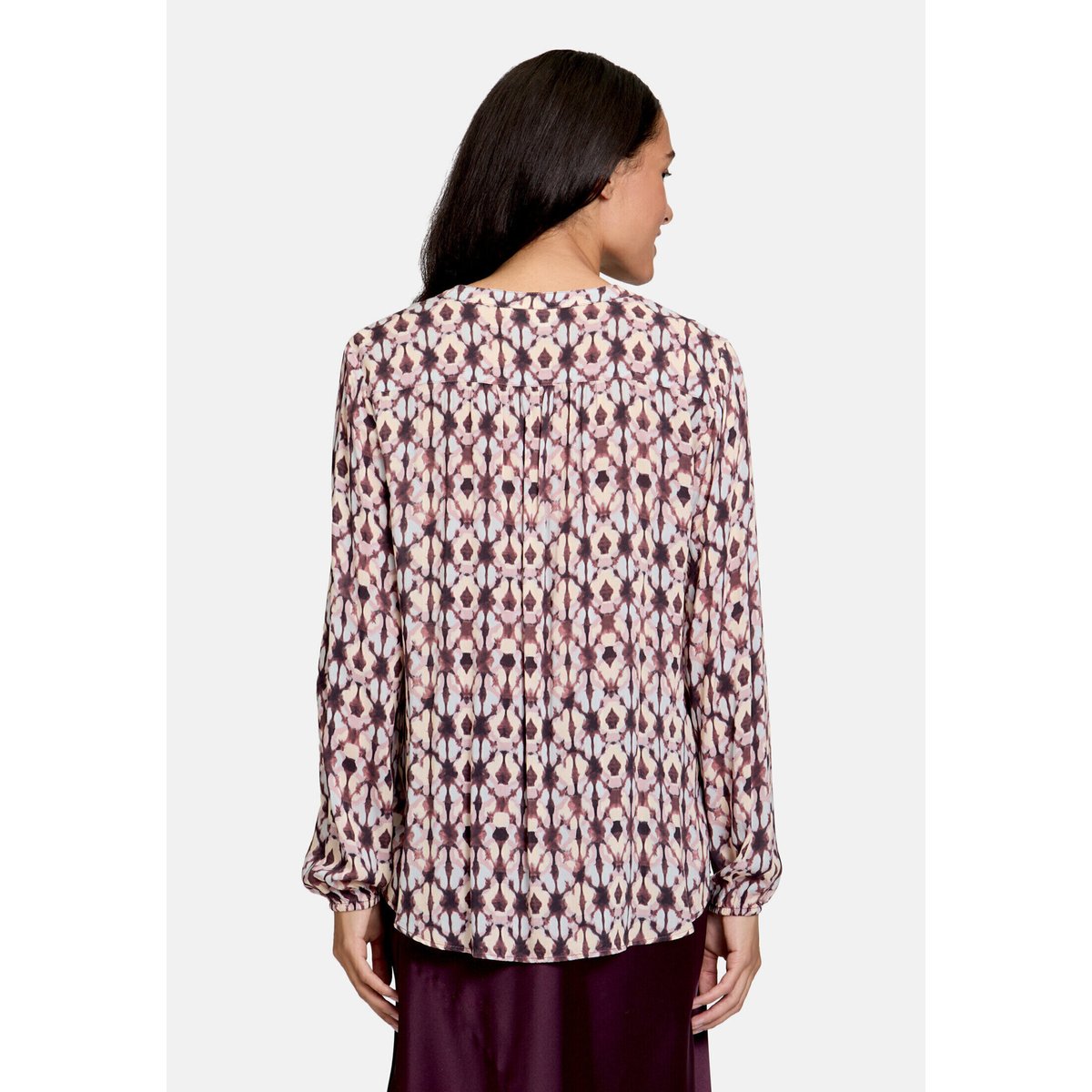 T-shirt façon blouse à motifs violet/rose, CARTOON