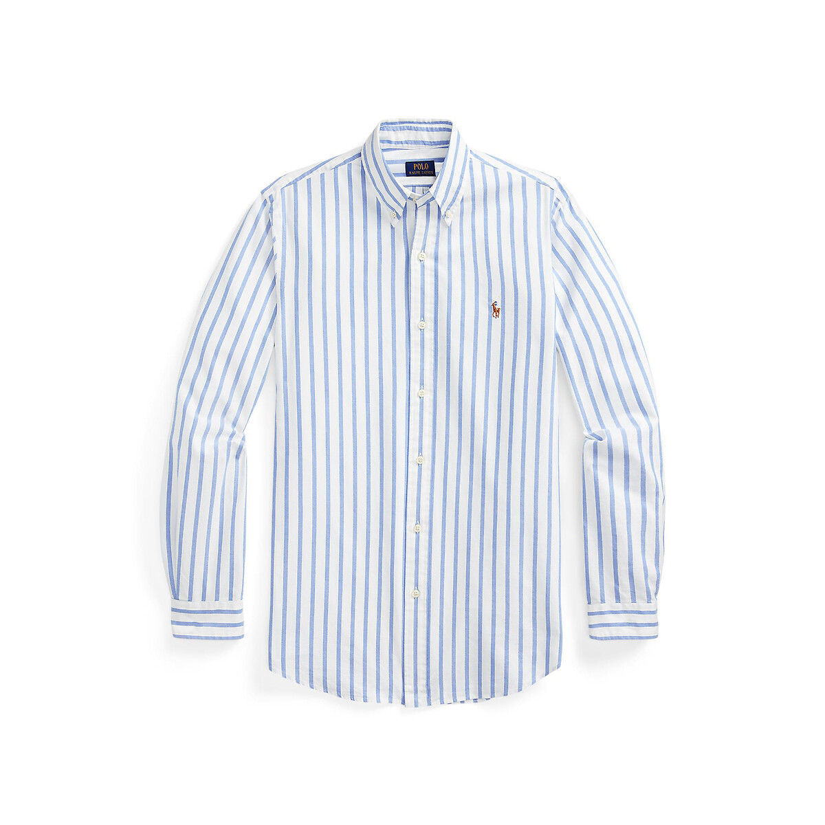 Striped Fitted Oxford Shirt in Cotton blue/white, POLO RALPH LAUREN