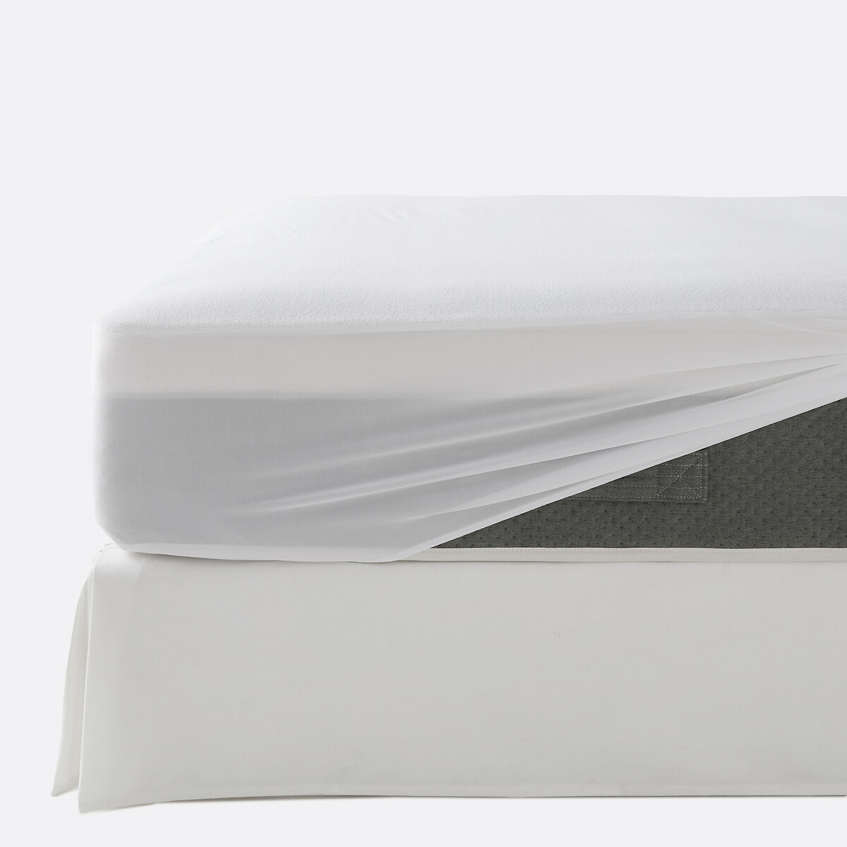Protège-matelas, en microfibre, imperméable, hauteur maxi 27 cm blanc, LA REDOUTE INTERIEURS