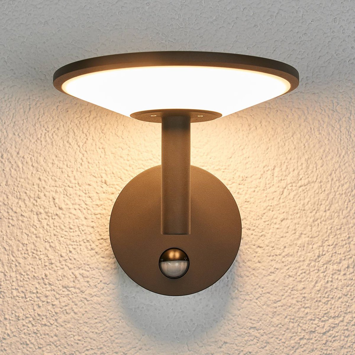 Applique extérieure en aluminium moderneLED anthracite, opale, LUCANDE