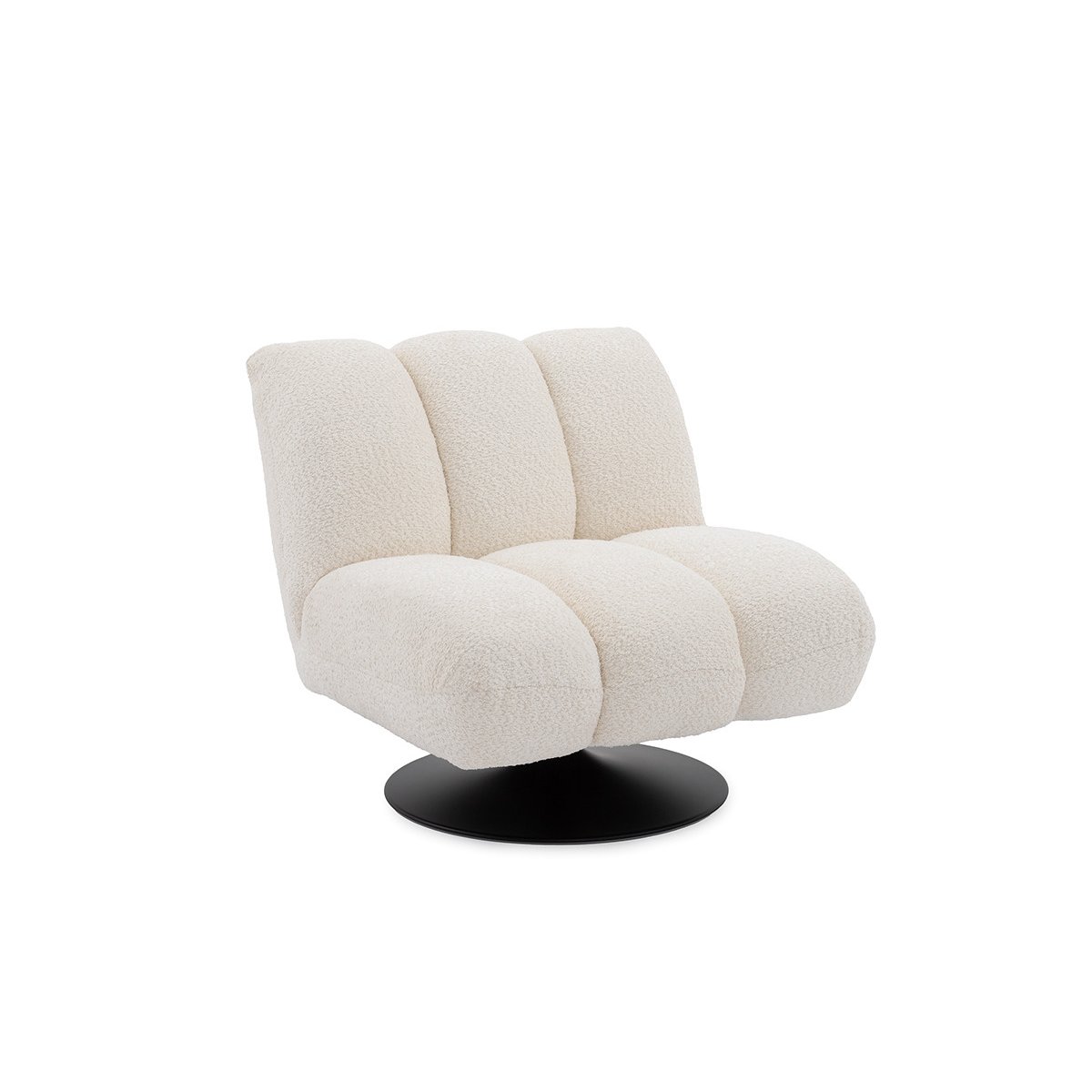Fauteuil tissu bouclette, JANISSAIRE blanc, BOBOCHIC