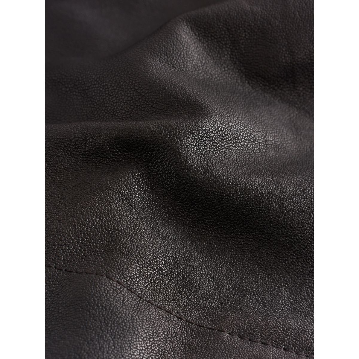 Veste en cuir avec col shearg marron, NEXT