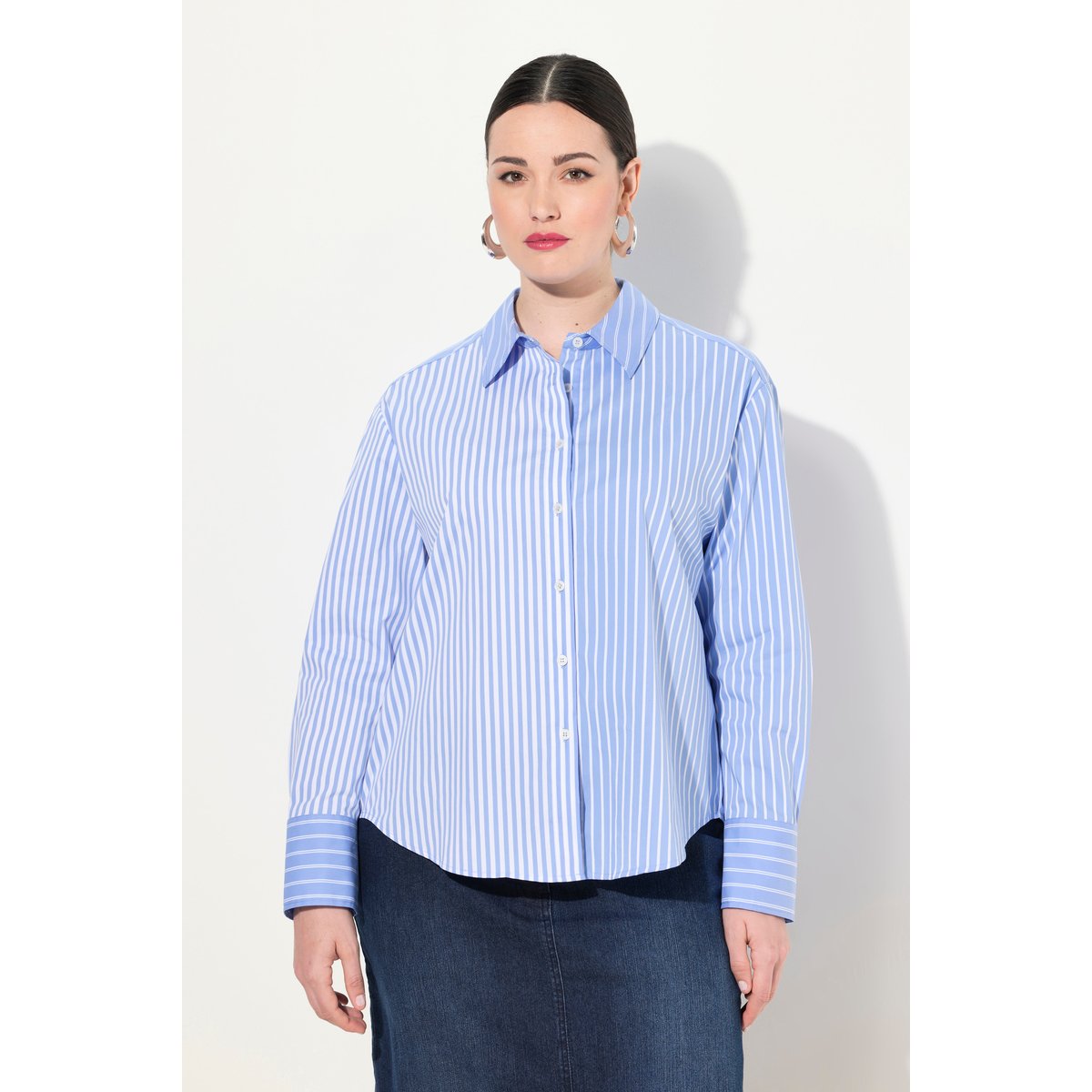 Chemisier oversize, jeu de rayures bleu clair, ULLA POPKEN
