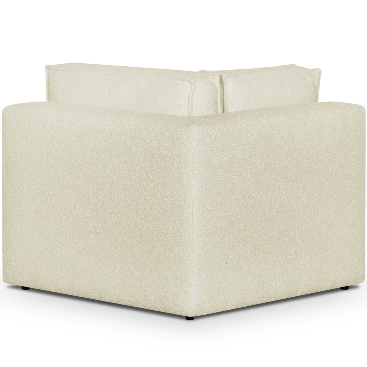 Canapé d'angle droit convertible 10+1 places en tissu bouclé - HARPER MOD ecru, HOMIFAB