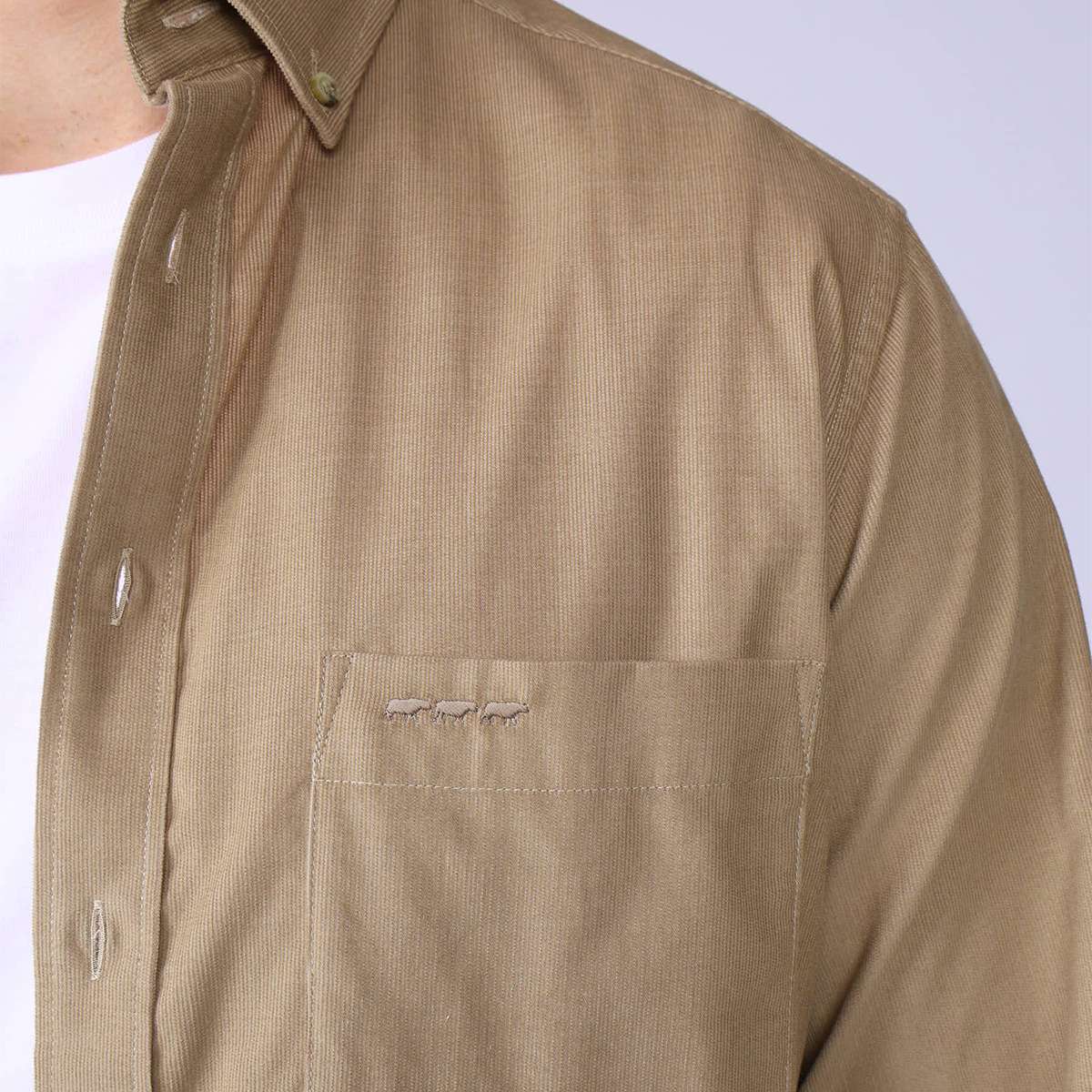 Chemise velours millerais beige, MISE AU GREEN