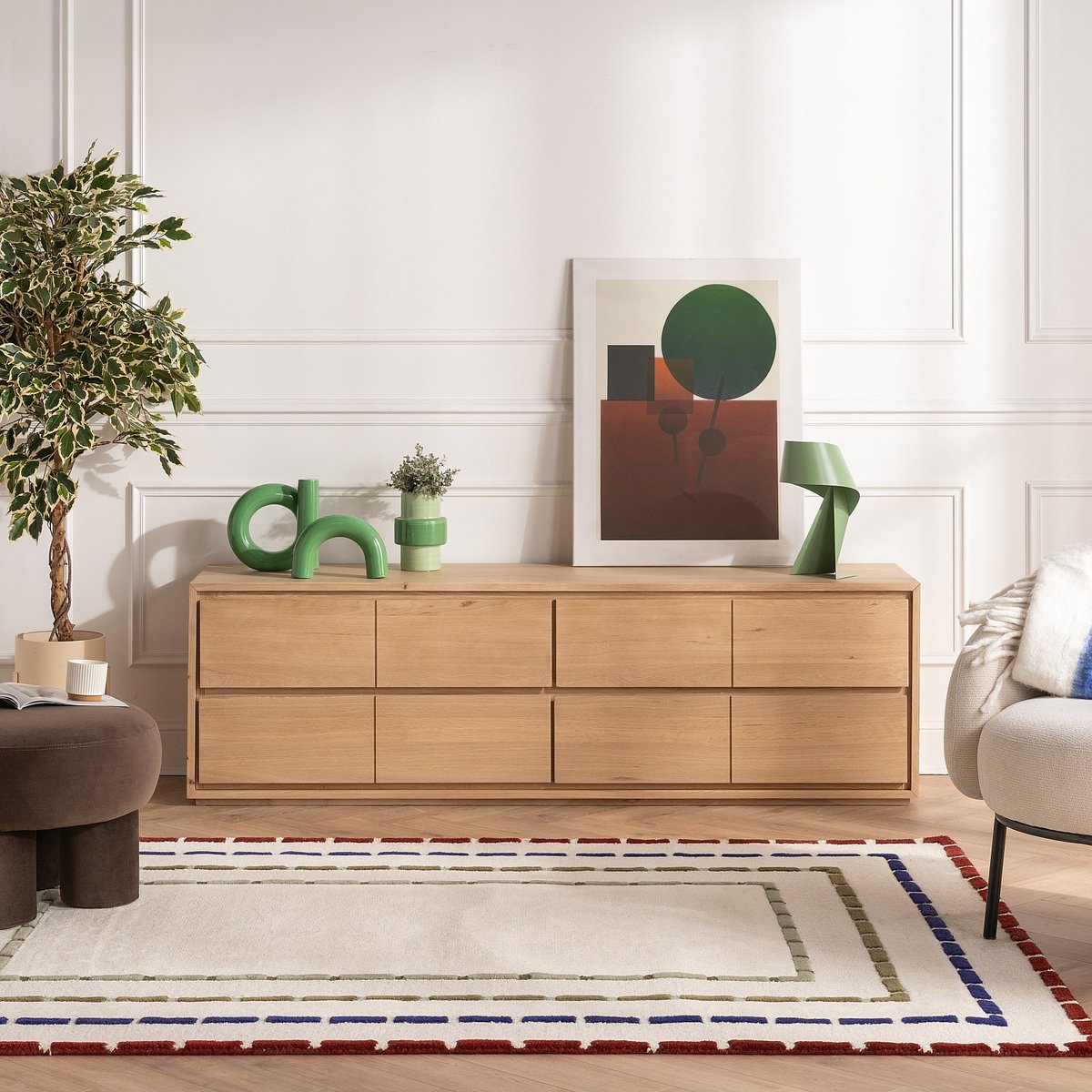 Commode chêne SYLVESTRE naturel clair, HABITAT
