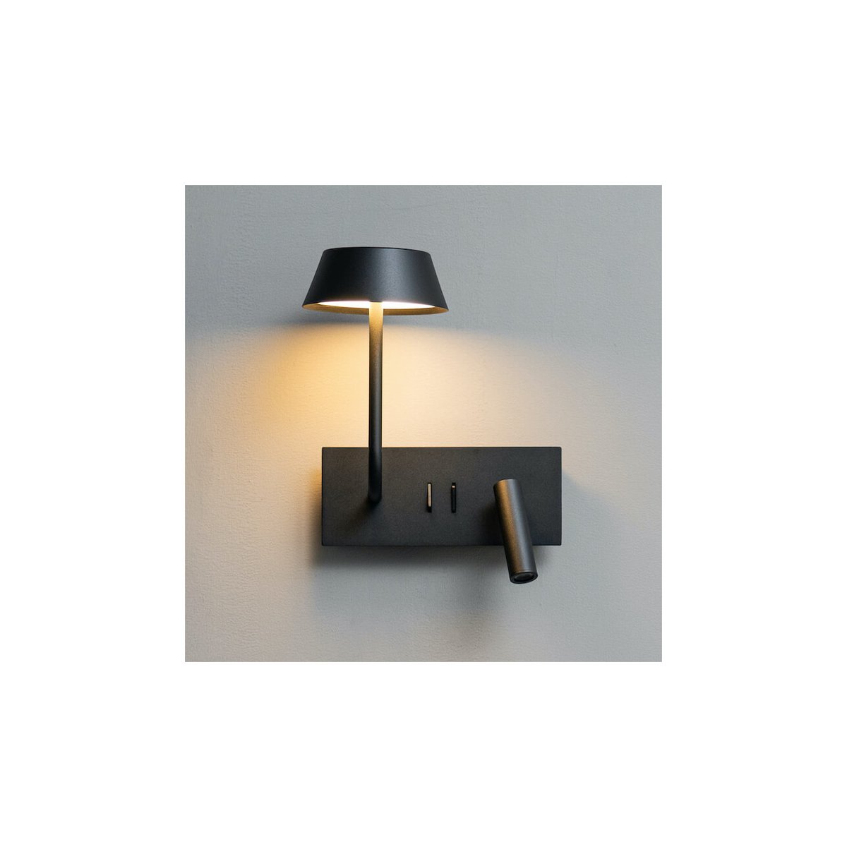 Applique liseuse double interrupteur - FABRO noir, KOSILUM