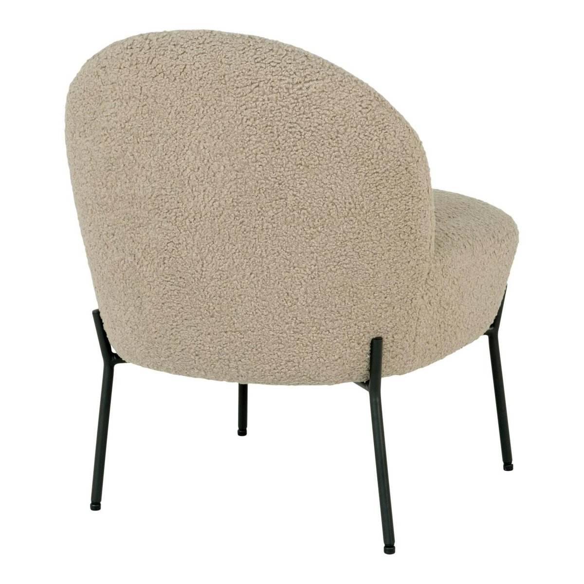Fauteuil de salon en bouclette gris brun design organique BERLIN gris, PIER IMPORT