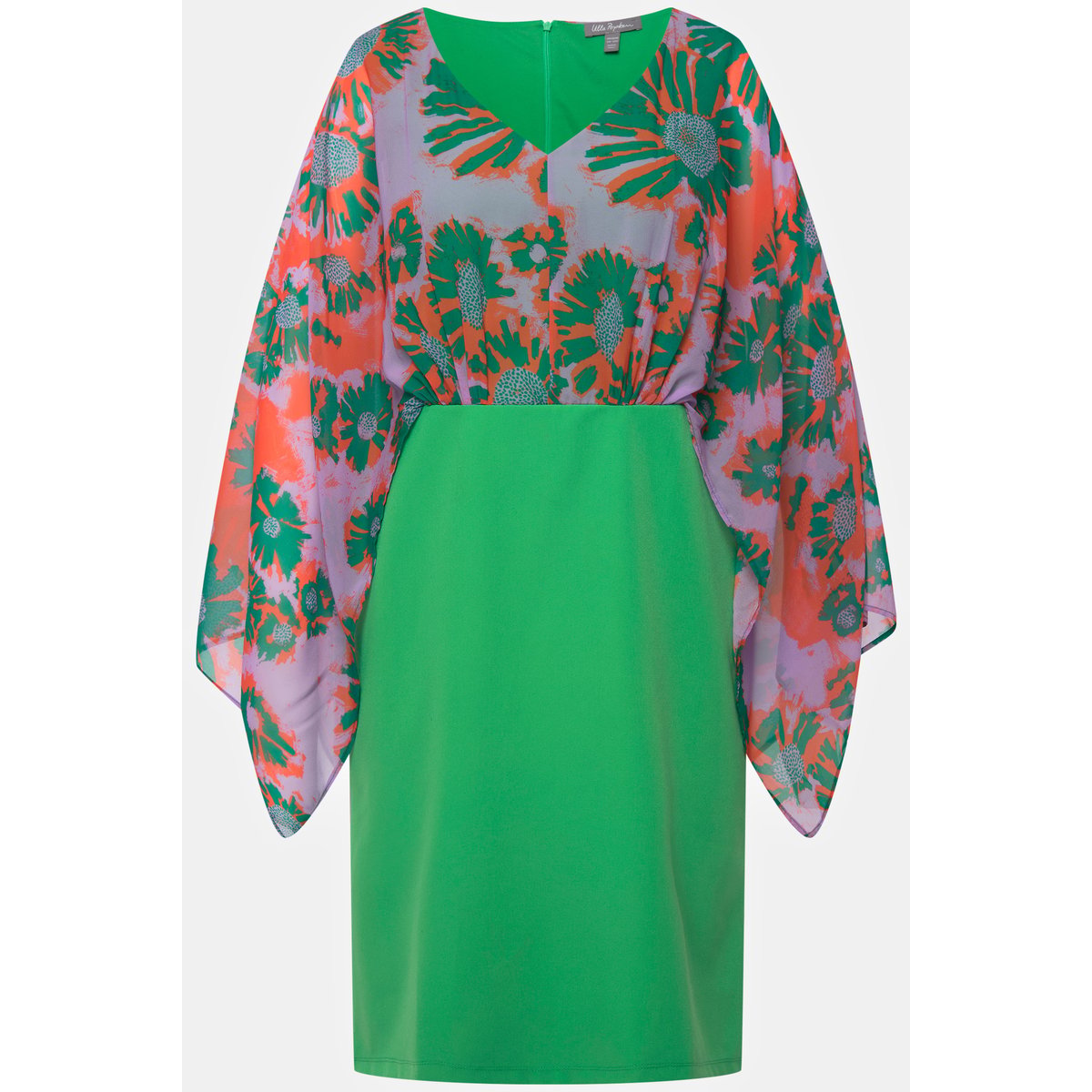 Robe midi avec buste en mousseline vert, ULLA POPKEN