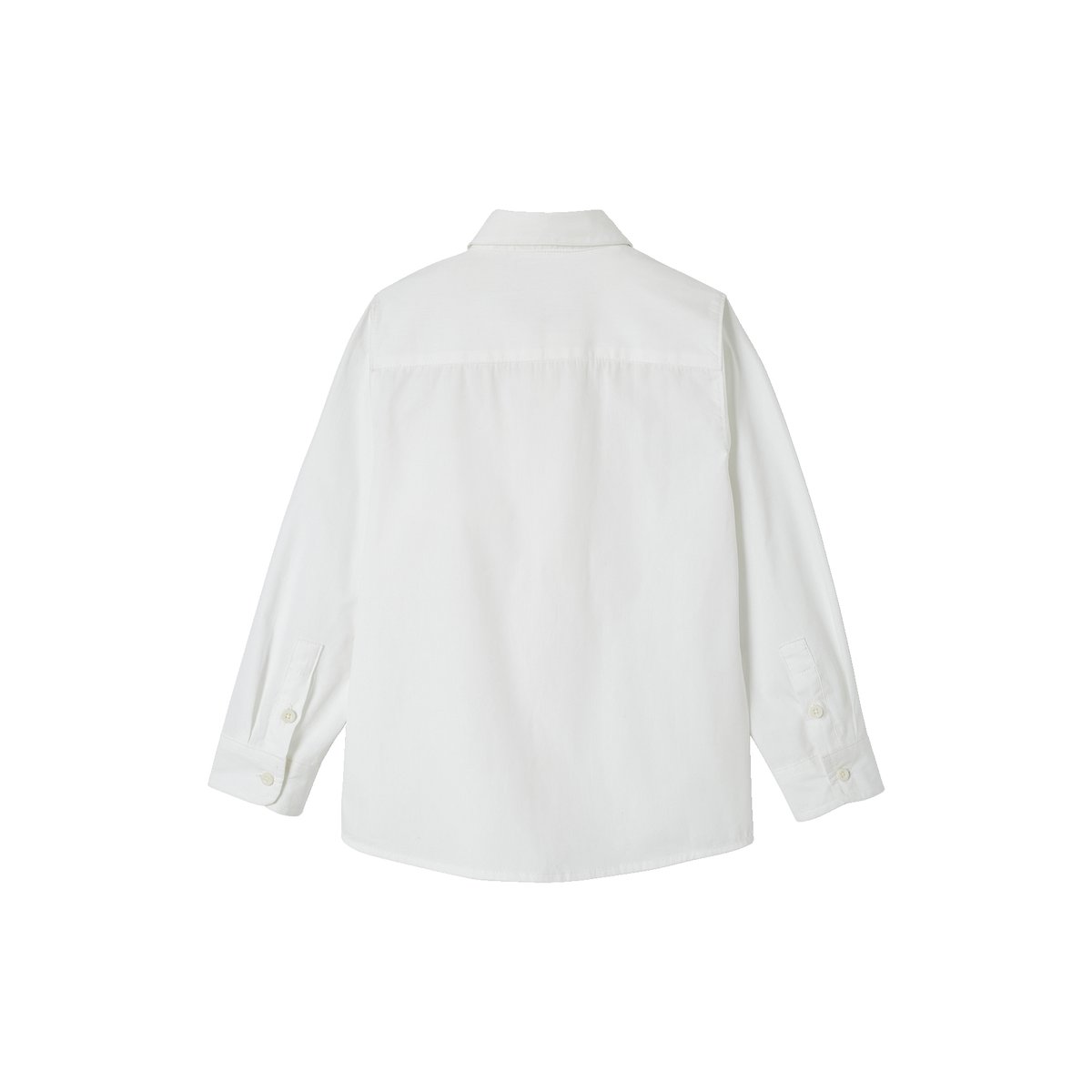 Chemise blanche en popeline manches longues blanc, VERTBAUDET