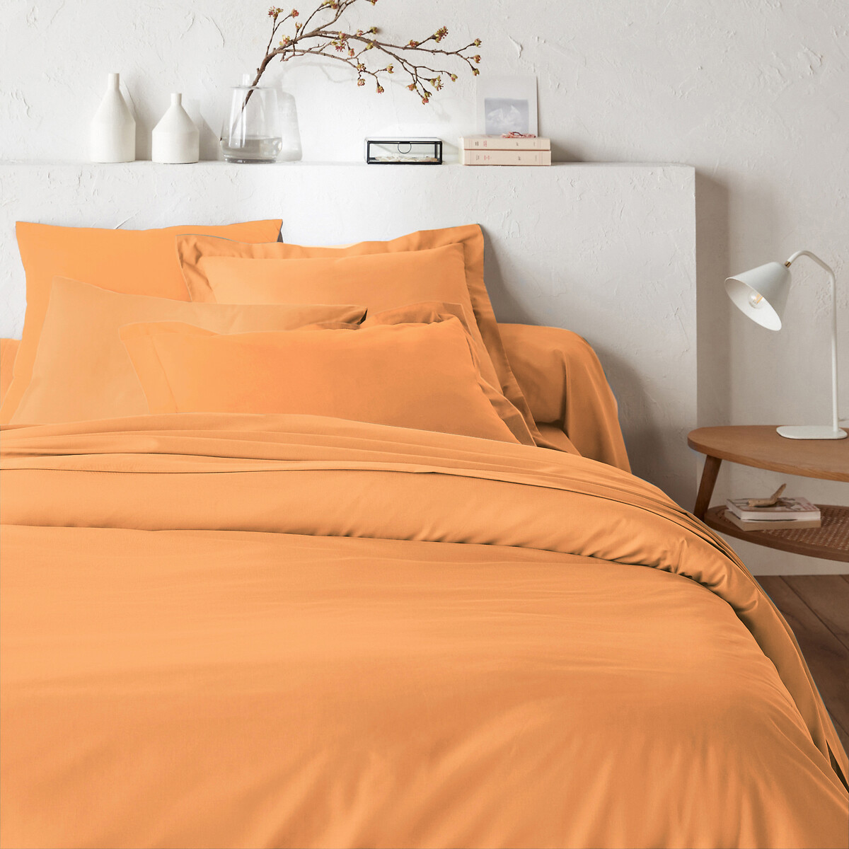 Housse de couette unie en polycoton, Scenario mangue, LA REDOUTE INTERIEURS