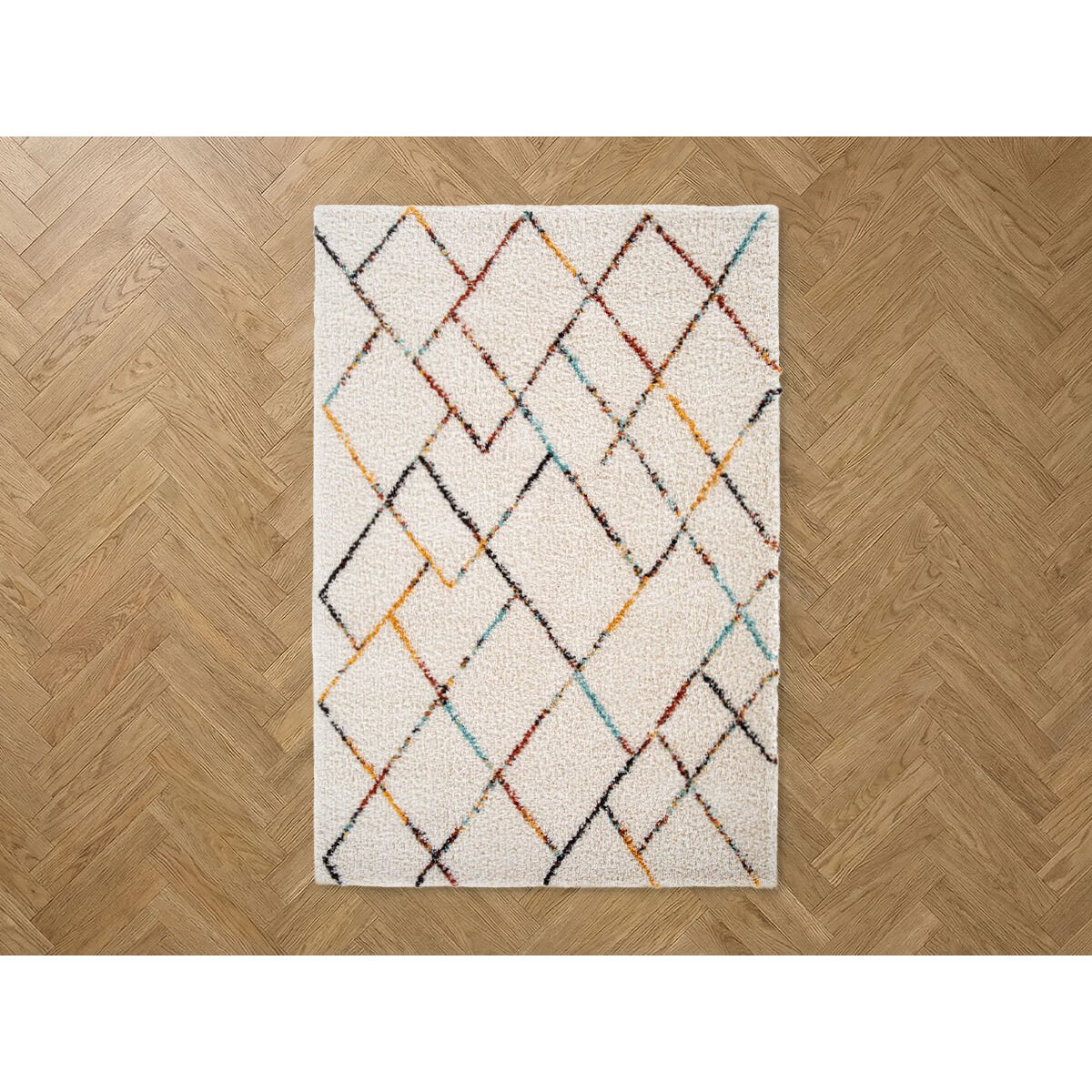 Tapis poils longs style , ELOISE multicolore, BOBOCHIC