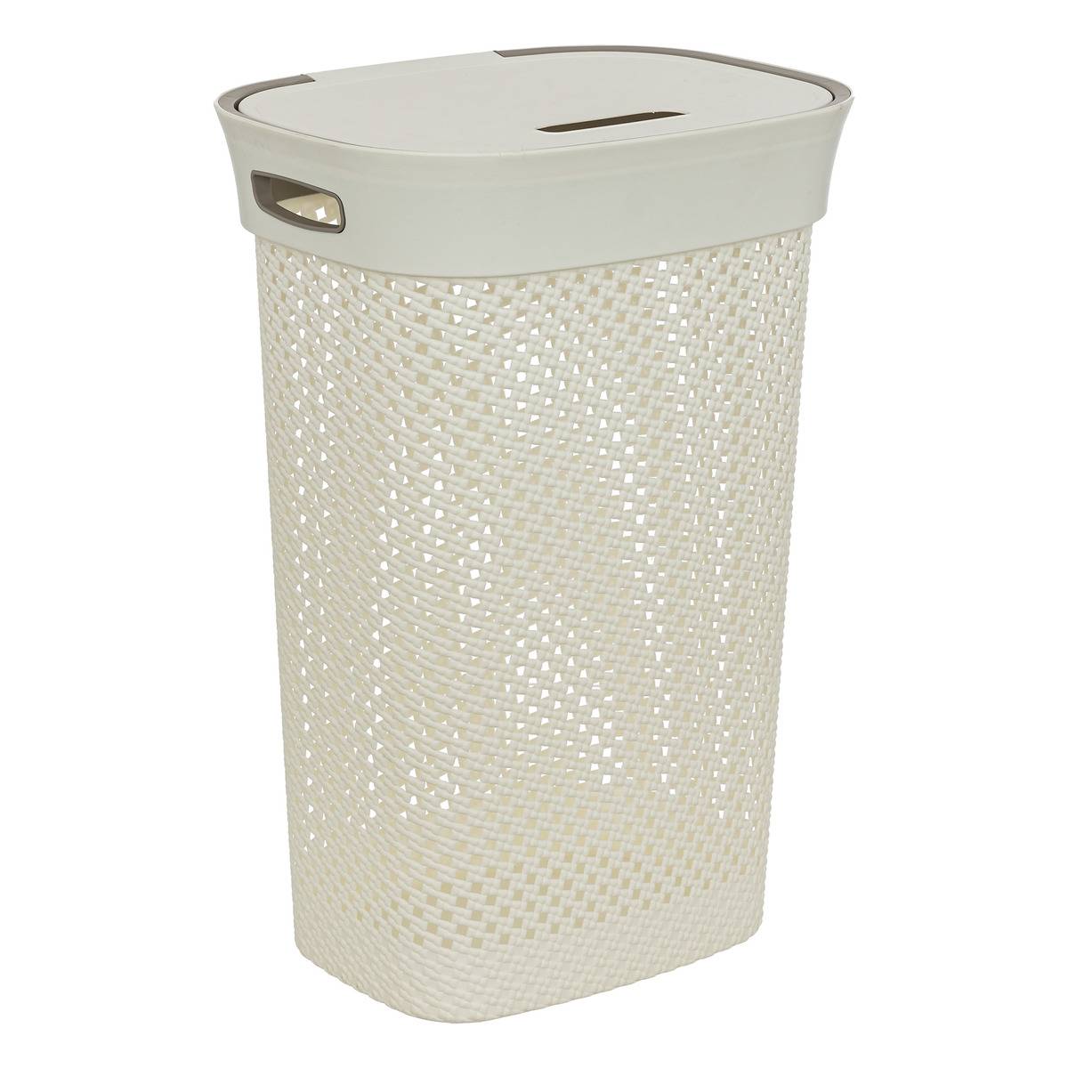 Corbeille à linge 60L avec couvercle blanc, 5FIVE SIMPLY SMART