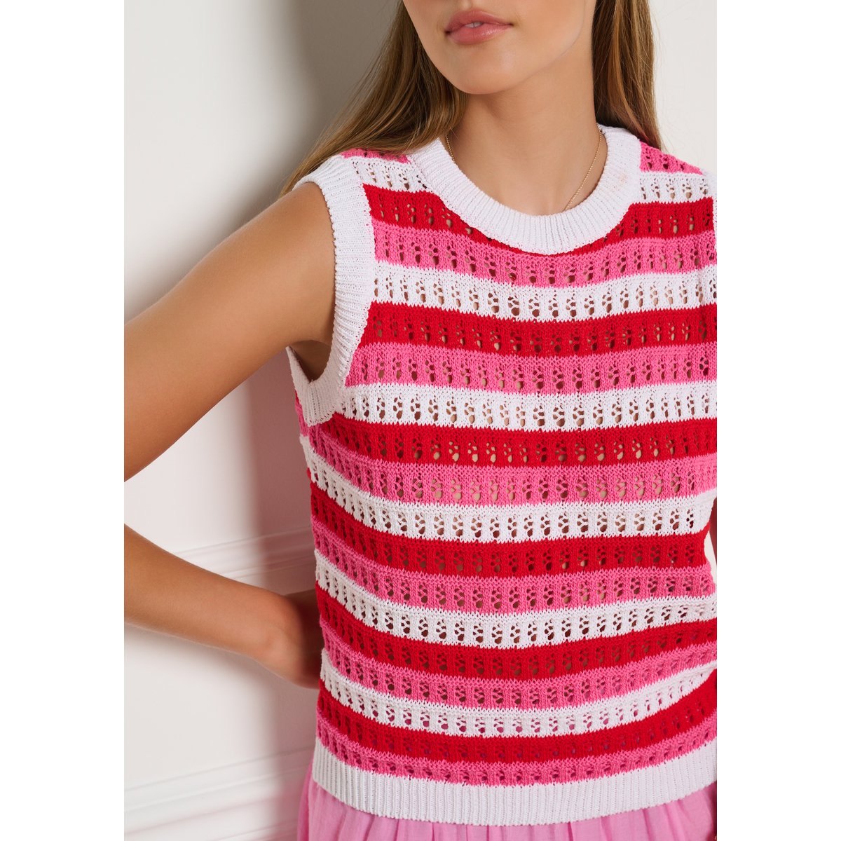 Top macramé blanc, LOLALIZA