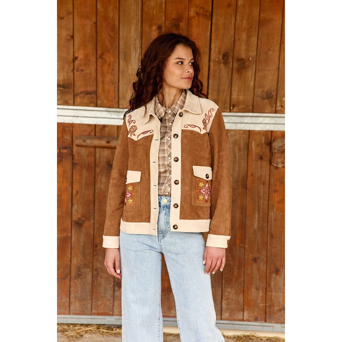 Veste brodée, VINAO camel/beige, LA PETITE ETOILE