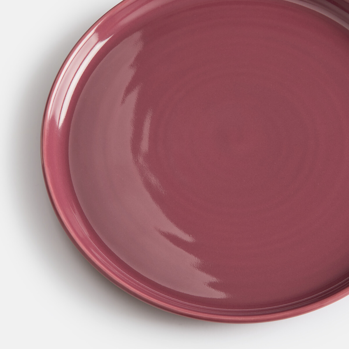 Set of 4 Sacha Reactive Enamel Stoneware Dessert Plates burgundy, LA REDOUTE INTERIEURS