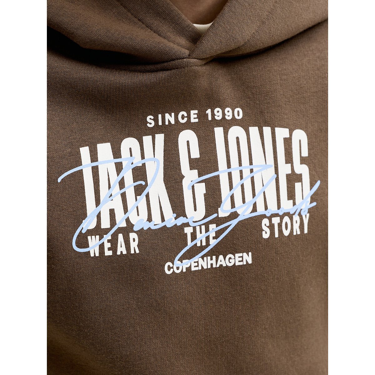 Sweat à capuche en molleton marron, JACK & JONES JUNIOR